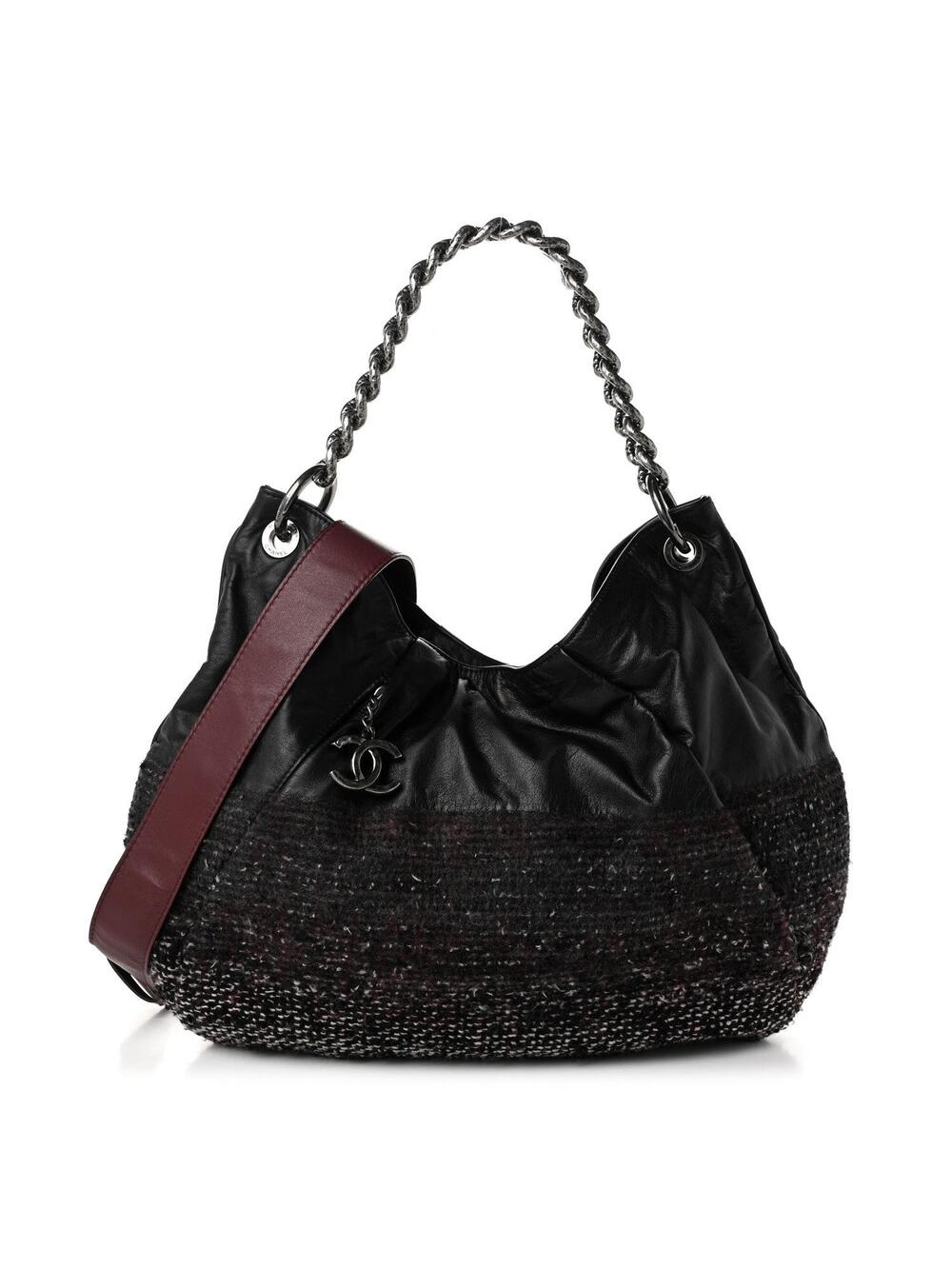 Chanel Calfskin Tweed Coco Pleats Hobo #378534C10B